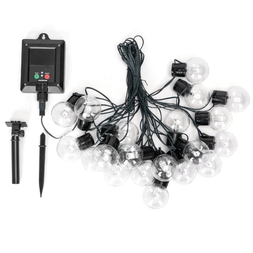 Aigostar - Guirnalda solar LED multicolor 20xLED, 8 funciones, 11,5 m, IP65