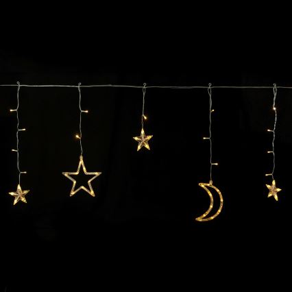 Aigostar - LED guirnalda solar 120xLED/8 funciones 3x0,6m 500 mAh IP65 blanco cálido