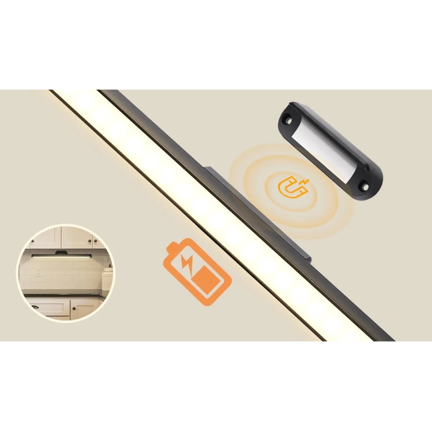 Aigostar - Iluminación LED para espejo recargable y regulable LED/2,9W/5V 2000 mAh