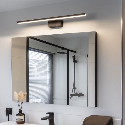 Aigostar - Iluminación LED para espejo de baño LED/12W/230V 4000K 60 cm IP44 negra
