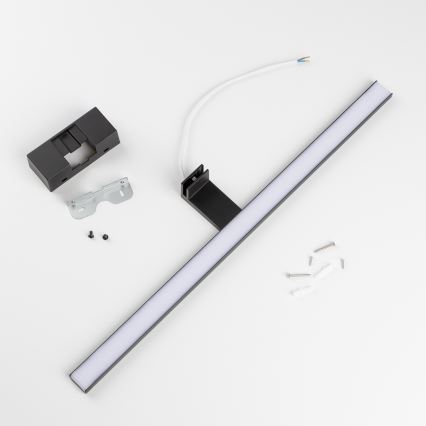 Aigostar - Iluminación LED para espejo de baño LED/12W/230V 4000K 60 cm IP44 negra