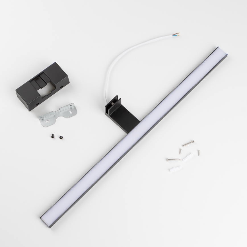 Aigostar - Iluminación LED para espejo de baño LED/12W/230V 4000K 60 cm IP44 negra