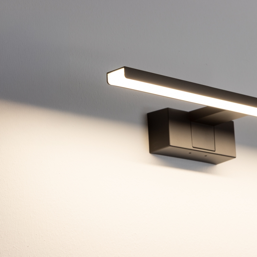 Aigostar - Iluminación LED para espejo de baño LED/8W/230V 4000K 40 cm IP44 negra