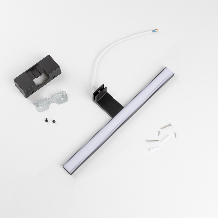 Aigostar - Iluminación LED para espejo de baño LED/8W/230V 4000K 40 cm IP44 negra