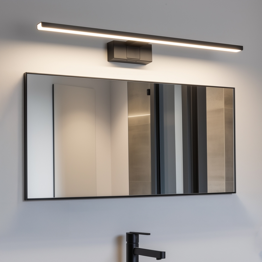 Aigostar - Iluminación LED para espejos de baño LED/12W/230V 4000K 60 cm IP44 negro