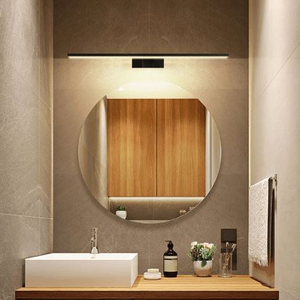 Aigostar - Iluminación LED para espejos de baño LED/12W/230V 4000K 60 cm IP44 negro