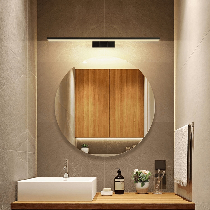 Aigostar - Iluminación LED para espejos de baño LED/12W/230V 4000K 60 cm IP44 negro