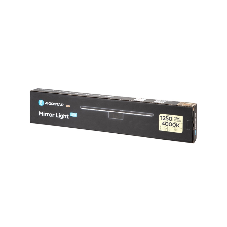 Aigostar - Iluminación LED para espejos de baño LED/12W/230V 4000K 60 cm IP44 negro