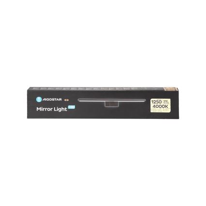 Aigostar - Iluminación LED para espejos de baño LED/12W/230V 4000K 60 cm IP44 negro