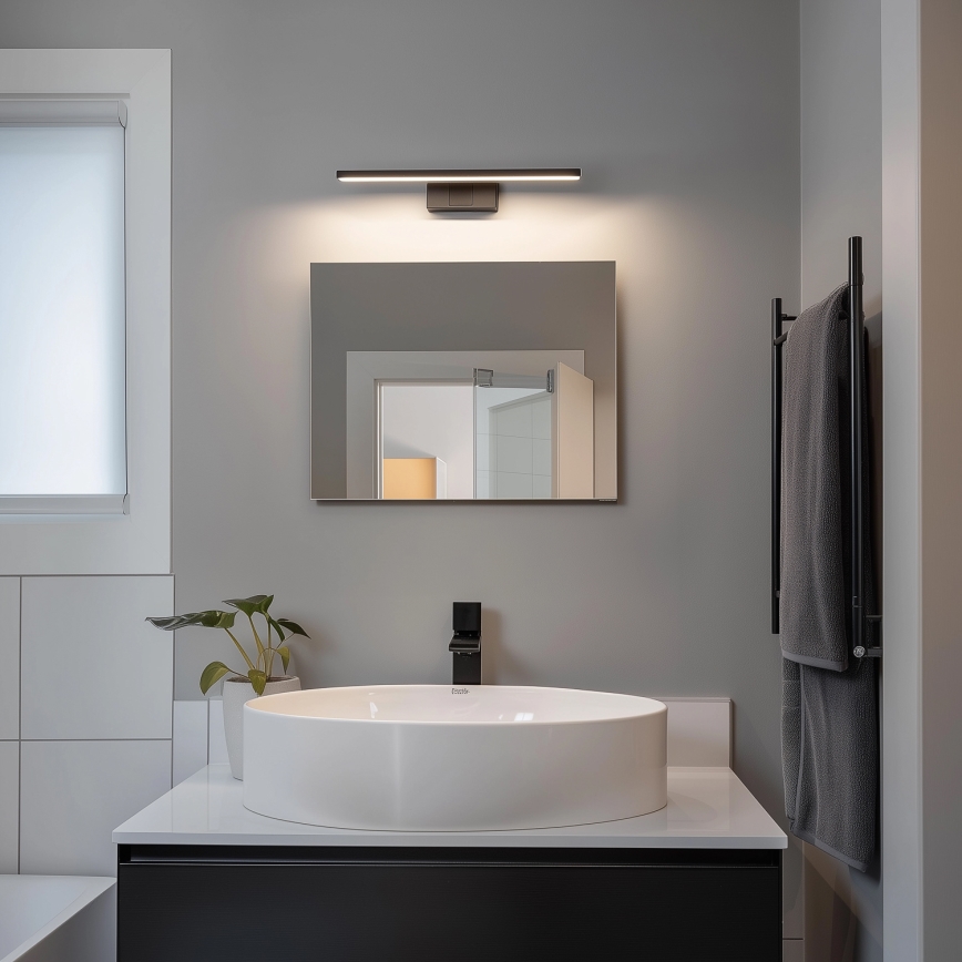 Aigostar - Iluminación LED para espejos de baño LED/8W/230V 4000K 40 cm IP44 negro
