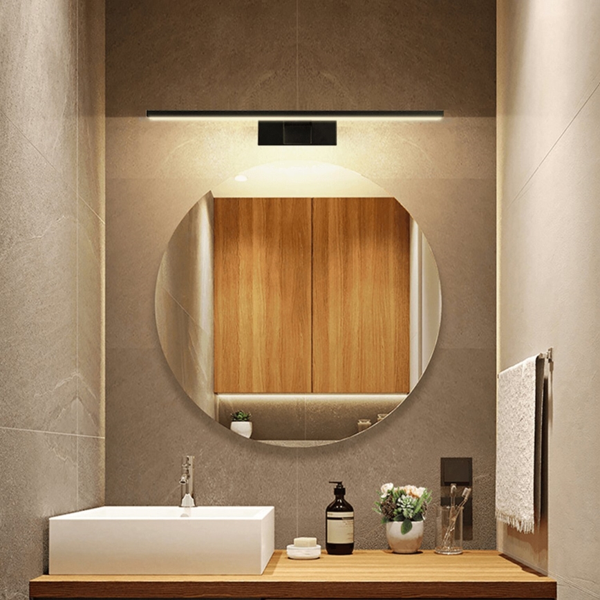 Aigostar - Iluminación LED para espejos de baño LED/8W/230V 4000K 40 cm IP44 negro
