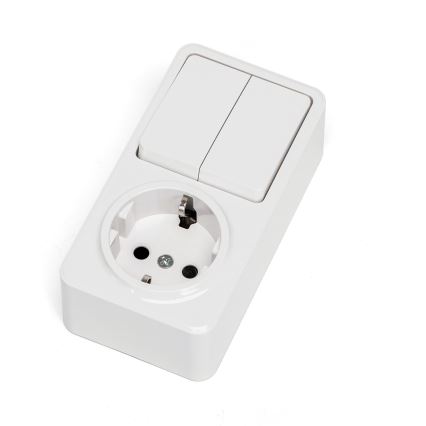 Aigostar - Interruptor doméstico 2P con enchufe 1x10A/250V SCHUKO