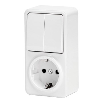 Aigostar - Interruptor doméstico 2P con enchufe 1x10A/250V SCHUKO