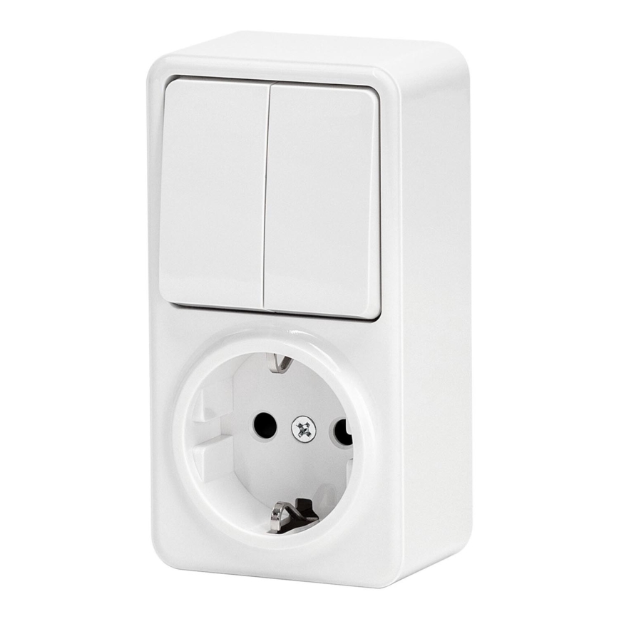 Aigostar - Interruptor doméstico 2P con enchufe 1x10A/250V SCHUKO