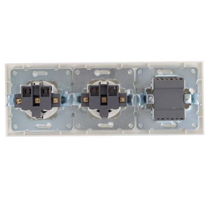 Aigostar - SET de 2 enchufes con interruptor 2x16A/250V SCHUKO