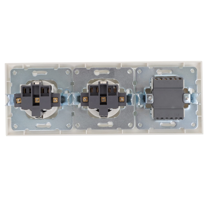Aigostar - SET de 2 enchufes con interruptor 2x16A/250V SCHUKO