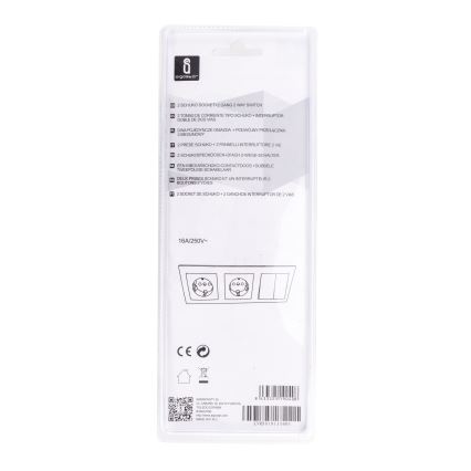 Aigostar - SET de 2 enchufes con interruptor 2x16A/250V SCHUKO