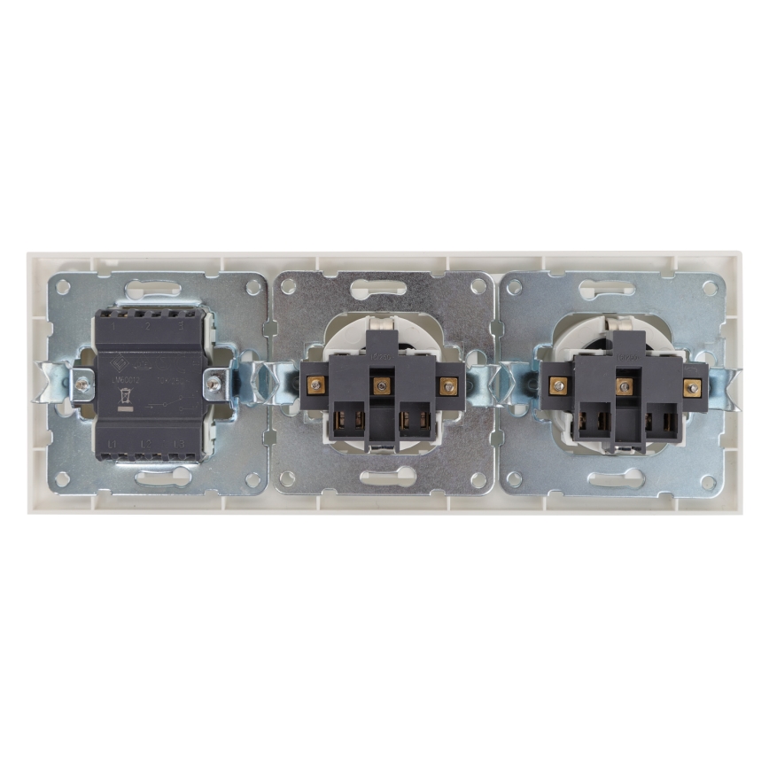 Aigostar - Juego de 2 enchufes domésticos con interruptor 2x16A/250V SCHUKO