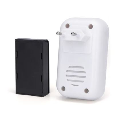 Aigostar - SET de 2 timbres inalámbricos para enchufe 230V/12V IP44 blanco/negro