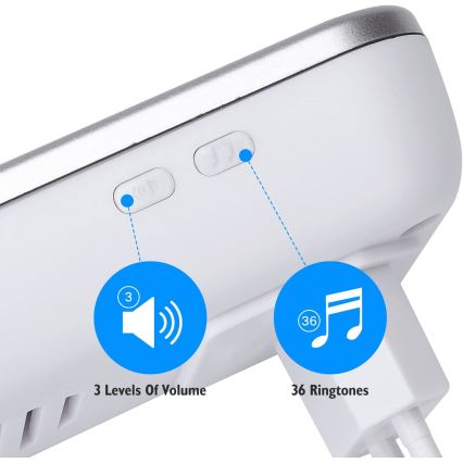 Aigostar - SET de 2 timbres inalámbricos para enchufe 230V/12V IP44 color plata