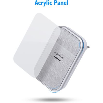 Aigostar - SET de 2 timbres inalámbricos para enchufe 230V/12V IP44 color plata