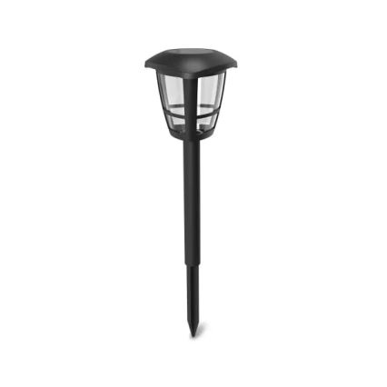 Aigostar - Pack de 12 lámparas solares LED LED/0,06W/2V 33,8 cm 6500K 100 mAh IP44 negras