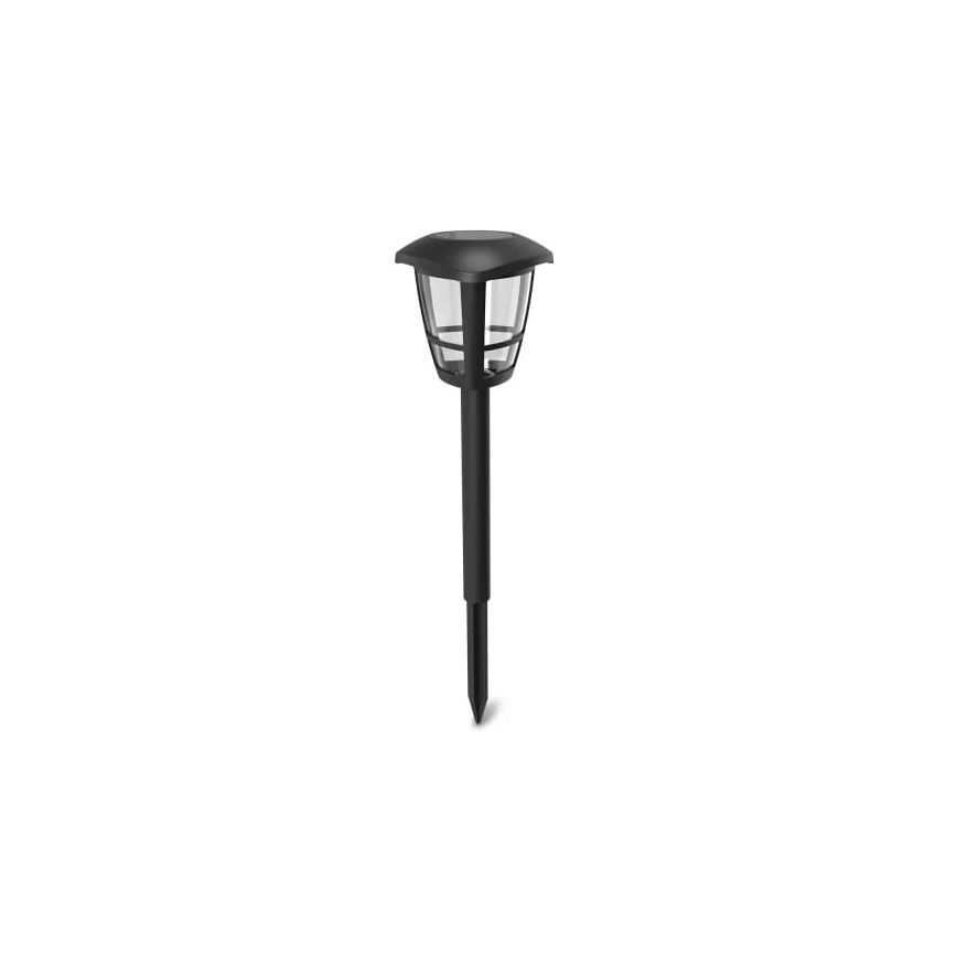Aigostar - Pack de 12 lámparas solares LED LED/0,06W/2V 33,8 cm 6500K 100 mAh IP44 negras
