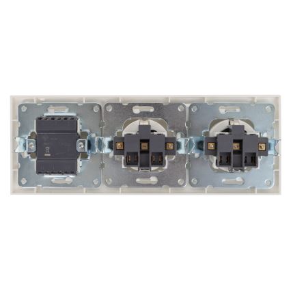 Aigostar - Juego de 2 tomas de corriente domésticas con interruptor 2x16A/250V SCHUKO