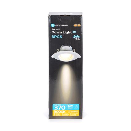 Aigostar - JUEGO de 3 focos empotrados LED/5W/230V 3000K diá. 8,5 cm blanco