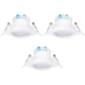 Aigostar - JUEGO de 3 focos empotrados LED/5W/230V 4000K de 8,5 cm color blanco
