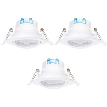 Aigostar - JUEGO de 3 focos empotrados LED/5W/230V 4000K de 8,5 cm color blanco