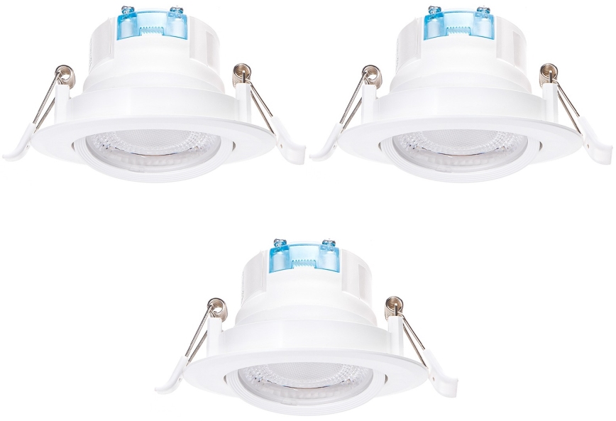 Aigostar - Juego de 3 luces empotrables LED/5W/230V 6500K diámetro 8,5 cm blanca