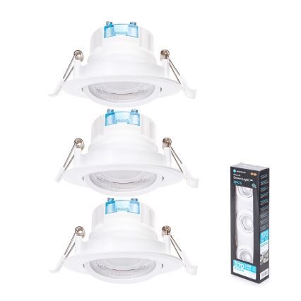 Aigostar - Juego de 3 luces empotrables LED/5W/230V 6500K diámetro 8,5 cm blanca