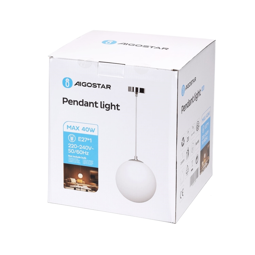 Aigostar - Lámpara colgante 1xE27/40W/230V