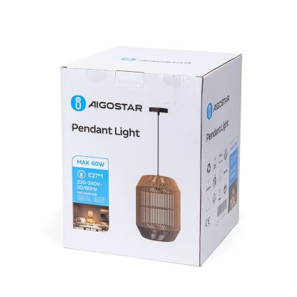Aigostar - Lámpara colgante 1xE27/60W/230V beige