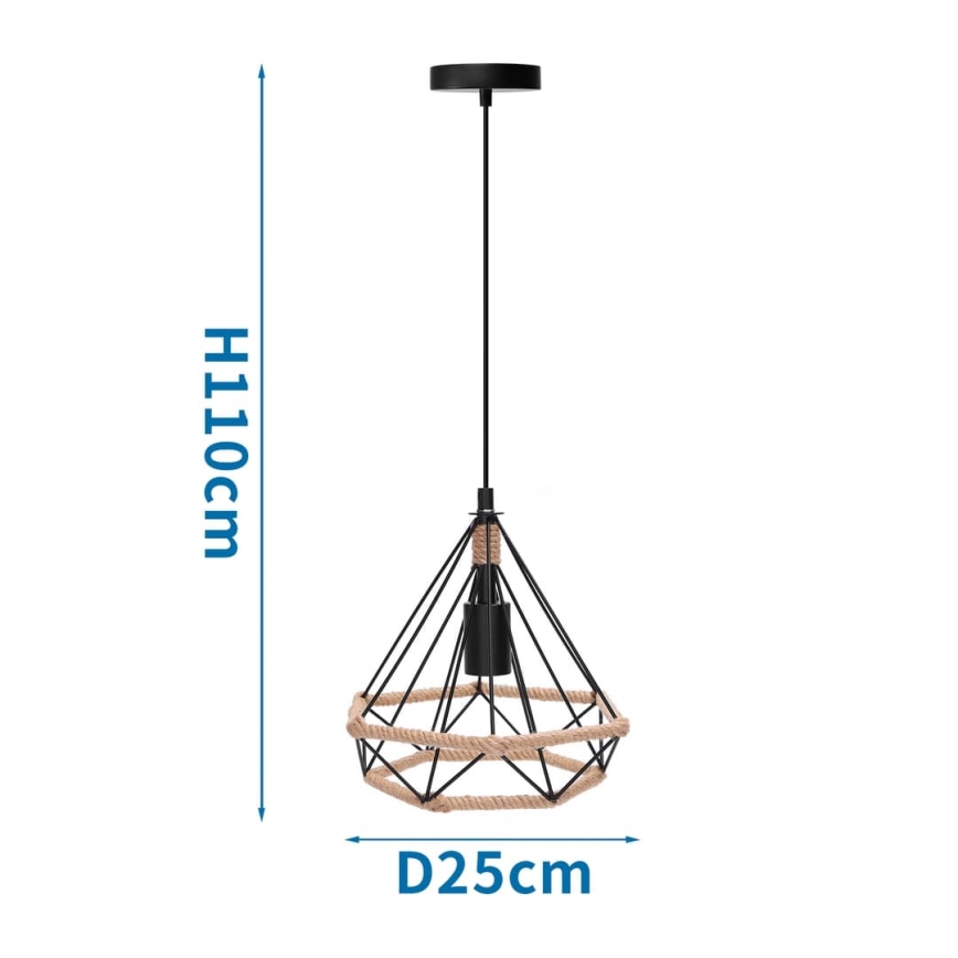 Aigostar - Lámpara colgante 1xE27/60W/230V