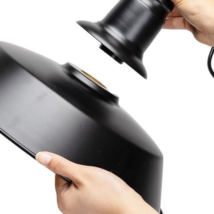 Aigostar - Lámpara colgante 1xE27/60W/230V negro