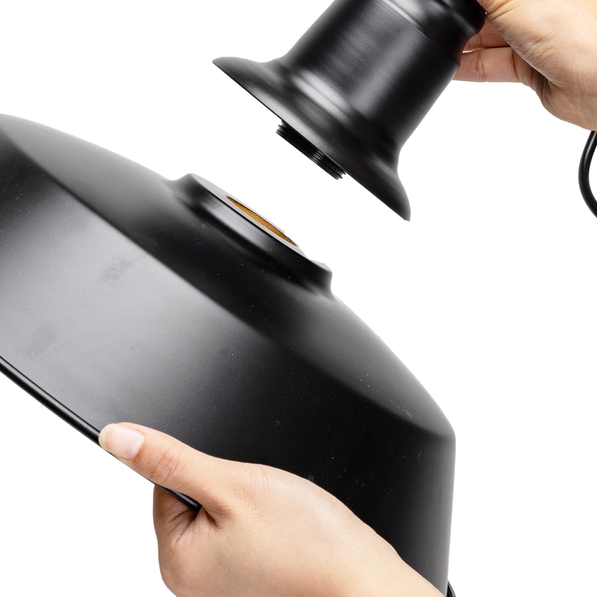 Aigostar - Lámpara colgante 1xE27/60W/230V negro