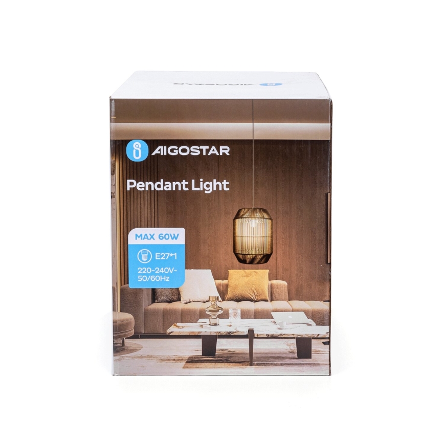 Aigostar - Lámpara colgante 1xE27/60W/230V negro
