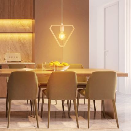 Aigostar - Lámpara colgante de madera con cable, 1xE27/60W/230V, acabado en pino