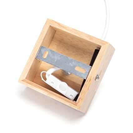 Aigostar - Lámpara colgante de madera con cable, 1xE27/60W/230V, acabado en pino