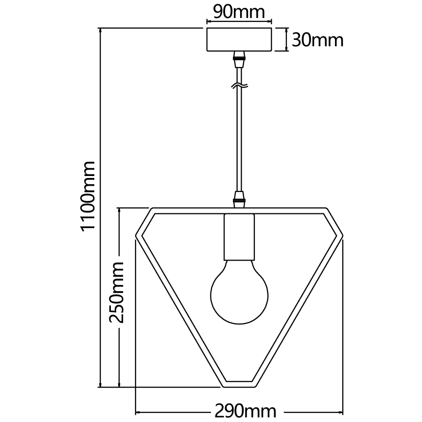Aigostar - Lámpara colgante de madera con cable, 1xE27/60W/230V, acabado en pino