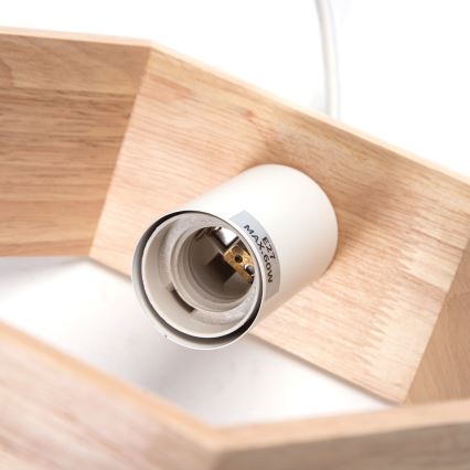 Aigostar - Lámpara colgante de madera con cable 1xE27/60W/230V pino