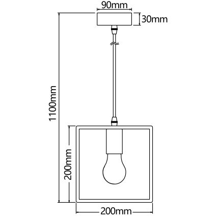 Aigostar - Lámpara colgante de madera de pino con cable 1xE27/60W/230V