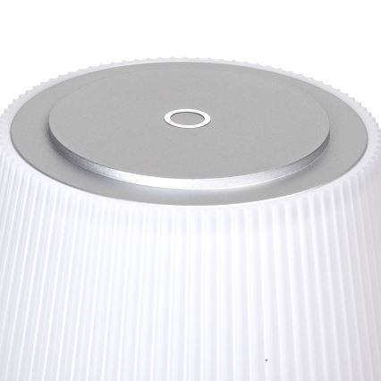 Aigostar - Lámpara de mesa LED de exterior regulable y recargable LED/4W/5V 3600mAh blanco/cromo mate IP54