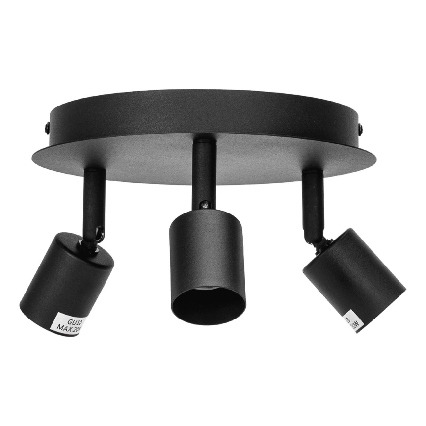 Aigostar - Lámpara de focos 3xGU10/60W/230V negra