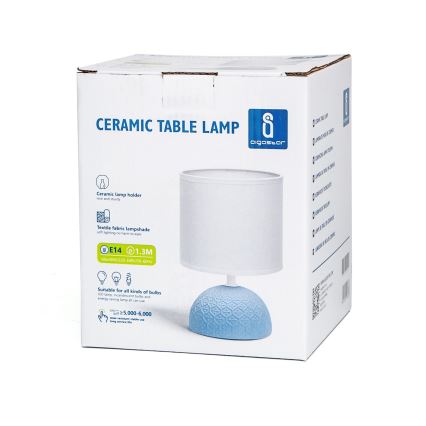 Aigostar - Lámpara de mesa 1xE14/40W/230V azul/blanco