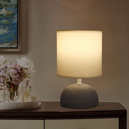 Aigostar - Lámpara de mesa 1xE14/40W/230V gris/blanco