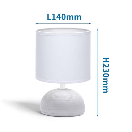 Aigostar - Lámpara de mesa 1xE14/40W/230V gris/blanco