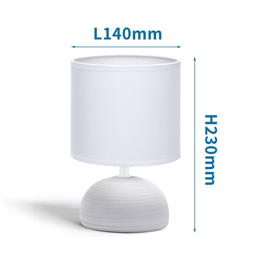 Aigostar - Lámpara de mesa 1xE14/40W/230V gris/blanco